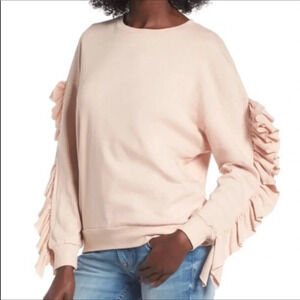 BP Ruffle Sleeve Pullover Sweatshirt Sweater NWT S